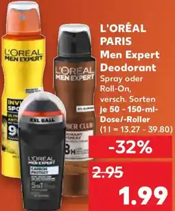 Kaufland L'ORÉAL PARIS Men Expert Deodorant Angebot