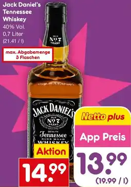 Netto Getränke Discount Jack Daniel's Tennessee Whiskey Angebot
