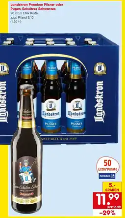 Netto Getränke Discount Landskron Premium Pilsner oder Pupen-Schultzes Schwarzes Angebot