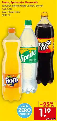 Netto Getränke Discount Fanta, Sprite oder Mezzo Mix Angebot