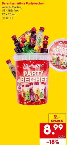Netto Getränke Discount Berentzen Minis Partybecher Angebot