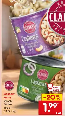Netto Marken-Discount Clarkys cashewkerne Angebot