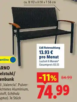 Lidl Arno gartenstuhl/gartenbank Angebot