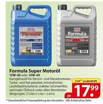 Famila Nord Ost Formula Super Motoröl 15w 40 Oder 10w 40 Angebot