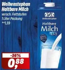 Simmel Weihenstephan Haltbare Milch Angebot