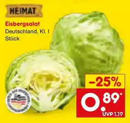 Netto Marken-Discount HEIMAT Eisbergsalat Angebot