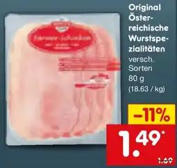 Netto Marken-Discount Original Österreichische Wurstspezialitäten Angebot