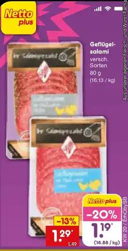 Netto Marken-Discount Geflügelsalami Angebot