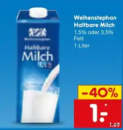 Netto Marken-Discount Weihenstephan Haltbare Milch Angebot