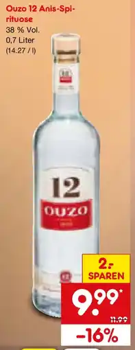 Netto Marken-Discount Ouzo 12 Anis-Spirituose Angebot
