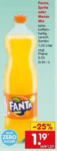 Netto Marken-Discount Fanta, Sprite oder Mezzo Mix Angebot