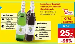 Netto Marken-Discount Lenz Moser Zweigelt oder Grüner Veltliner Qualitätswein Angebot