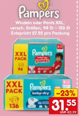 Netto Marken-Discount Pampers Windeln oder Pants XXL Angebot