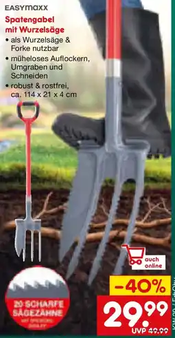 Netto Marken-Discount EASYMAXX Spatengabel mit Wurzelsäge Angebot