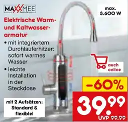 Netto Marken-Discount MAXXMEE Elektrische Warm- und Kaltwasserarmatur Angebot