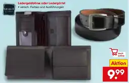 Netto Marken-Discount Ledergeldbörse oder Ledergürtel Angebot