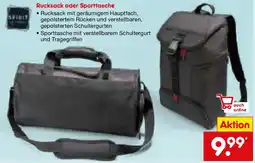 Netto Marken-Discount Rucksack oder Sporttasche Angebot