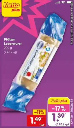 Netto Marken-Discount Pfälzer Leberwurst Angebot