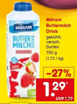 Netto Marken-Discount Milram Buttermilch Drink Angebot