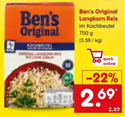 Netto Marken-Discount Ben's Original Langkorn Reis Angebot
