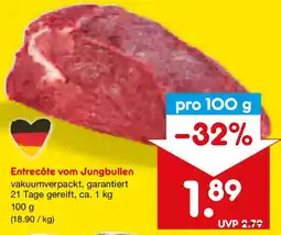Netto Marken-Discount Entrecôte vom Jungbullen Angebot