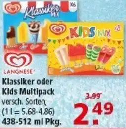 Multi Markt LANGNESE Klassiker oder Kids Multipack Angebot