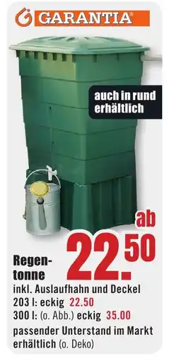 B1 Discount Baumarkt GARANTIA Regentonne Angebot