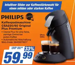 K+B Expert PHILIPS Kaffeepadmaschine CSA220/60 Original Plus Premium Angebot