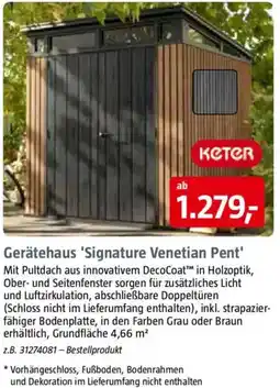 Bauhaus Keter Gerätehaus 'Signature Venetian Pent' Angebot
