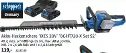 Bauhaus scheppach Akku-Heckenschere 'IXES 20V' 'BC-HT720-X Set S2' Angebot