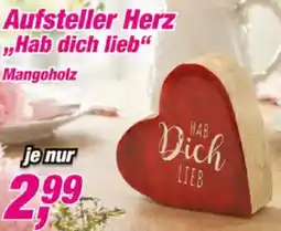 Posten Börse Aufsteller Herz ,,Hab dich lieb" Angebot