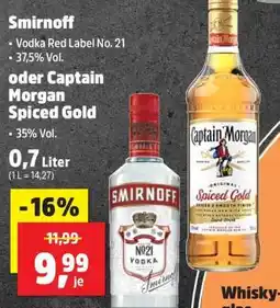 Thomas Philipps Smirnoff oder Captain Morgan Spiced Gold Angebot