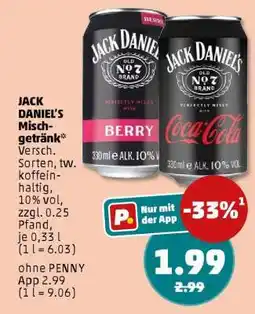 PENNY JACK DANIEL'S Mischgetränk Angebot