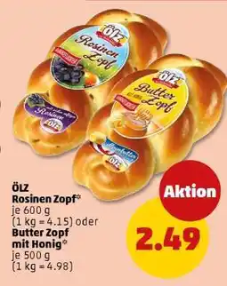 PENNY Ölz Rosinen Zopf oder Butter Zopf mit Honig Angebot