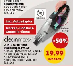 PENNY cleanmaxx 2-in-1-Akku-Handstaubsauger 19442 Angebot