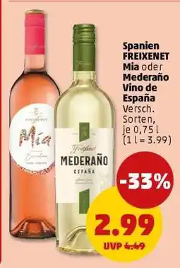 PENNY Spanien FREIXENET Mia oder Mederano Vino de España Angebot