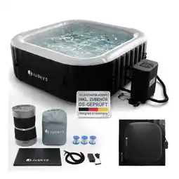 Netto Marken-Discount Juskys Whirlpool SpaLuxe – 130 Sprudeldüsen, 2400W Heizung, 910L Volumen - Schwarz / Weiß Angebot