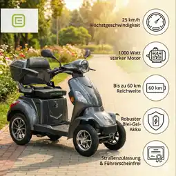 Netto Marken-Discount Econelo E-Seniorenmobil Voltrixx, Lithium-Akku, 4-Rad, 1000 Watt, Grau Angebot