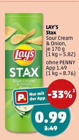 PENNY Lay's stax sour cream & onion Angebot