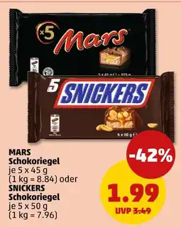 PENNY Mars schokoriegel oder snickers schokoriegel Angebot