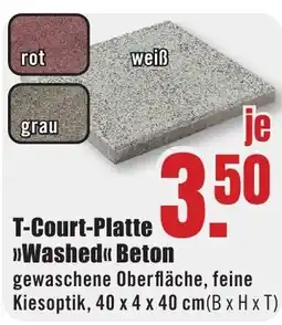 B1 Discount Baumarkt T-Court-Platte >>Washed« Beton Angebot