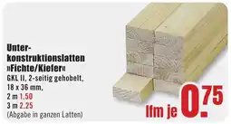 B1 Discount Baumarkt Unterkonstruktionslatten >>Fichte/Kiefer<< Angebot