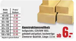 B1 Discount Baumarkt Konstruktionsvollholz Angebot