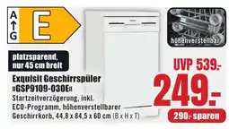 B1 Discount Baumarkt Exquisit Geschirrspüler "GSP9109-030E" Angebot