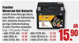 B1 Discount Baumarkt Panther Motorrad-Gel-Batterie Angebot