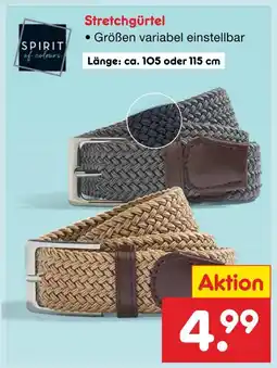 Netto Marken-Discount Spirit of colours stretchgürtel grau Angebot