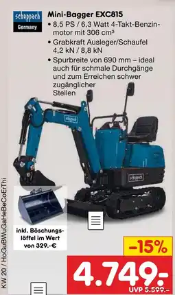 Netto Marken-Discount Scheppach mini-bagger exc815 Angebot