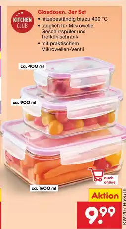 Netto Marken-Discount Kitchen club glasdosen, 3er set Angebot