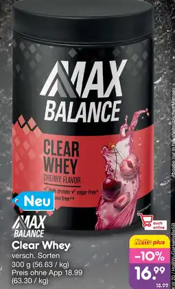 Netto Marken-Discount Max balance clear whey cherry flavor Angebot