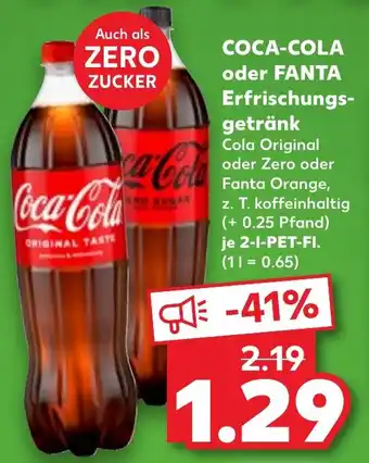 COCA-COLA oder FANTA Erfrischungsgetränk